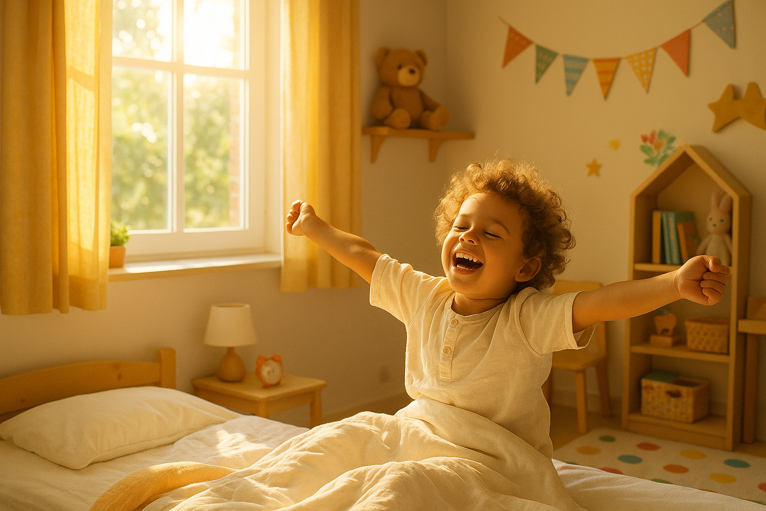 risveglio felice del proprio bambino